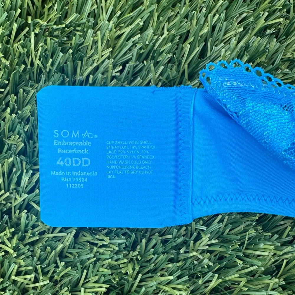 Soma Bright Blue Lace Bra Size 40DD - Picture 3 of 5